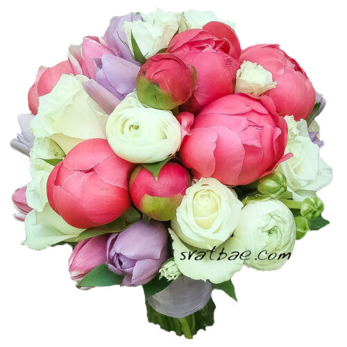 Булчински букет “Розов корал” Булчински букет “Розов корал”