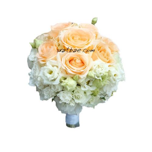 Булчински букет “Класик в праскова” Булчински букет “Класик в праскова”