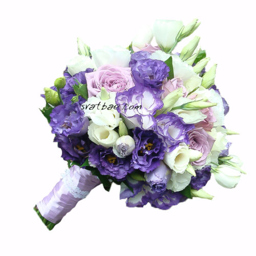 Булчински Букет В Бяло, Лилаво и Розово Булчински Букет В Бяло, Лилаво и Розово
