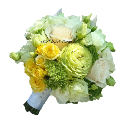 Булчински букет “Лимонено-зелено” Булчински букет “Лимонено-зелено”