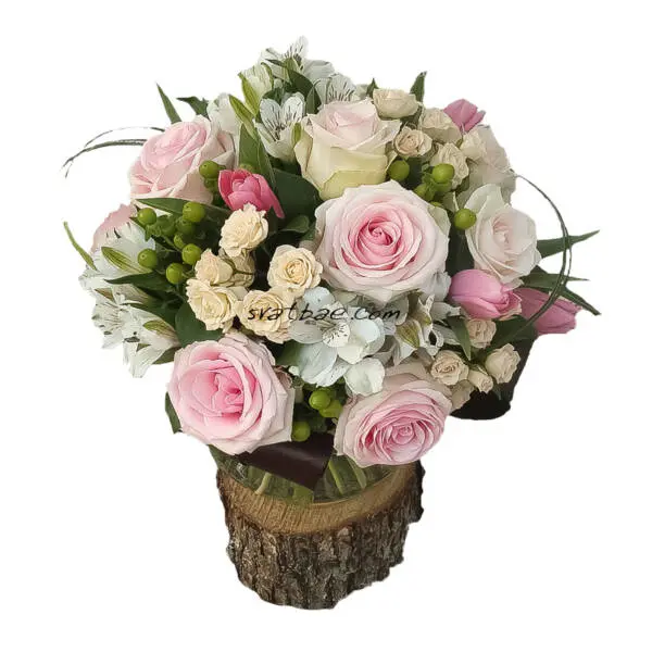 Сватбен букет “Розова наслада”