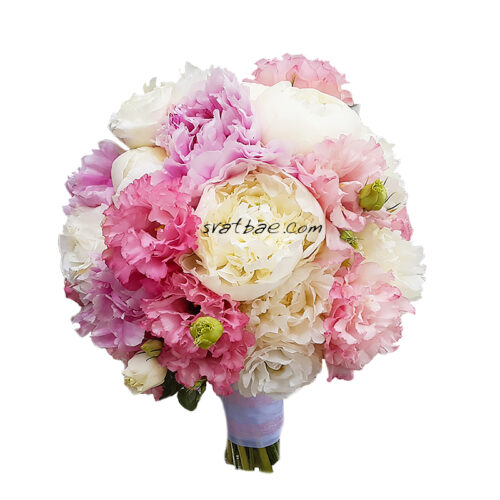 Булчински букет “Божур”