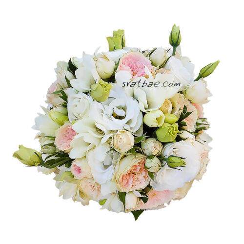 Булчински букет в нежно розово Булчински букет в нежно розово