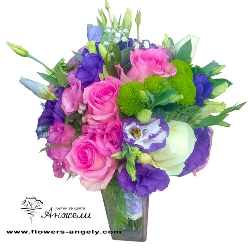 Булчински букет в наситено лилаво и розово Булчински букет в наситено лилаво и розово