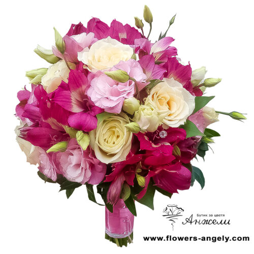 Булчински букет “Нежно розово”