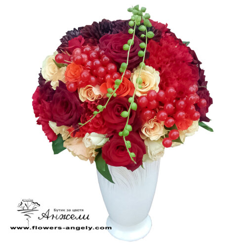 Сватбен букет “Червено изящество”