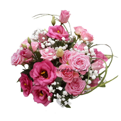 Сватбен букет в розово